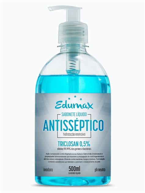 Sabonete Antisséptico E Antibacteriano - SABONETE LÍQUIDO ANTISSÉPTICO COM PUMP EDUMAX - 500ml - Olía Conforto e ...