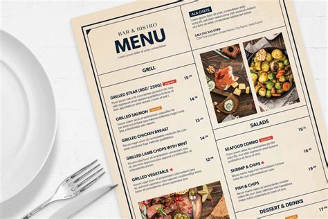 Bar and Bistro Menu Template [AI, EPS] - BrandPacks