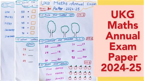 Ukg Maths Annual Exam Paper 2024 25ukg Maths Annual Exam Question Paperukg Maths Annual Exam