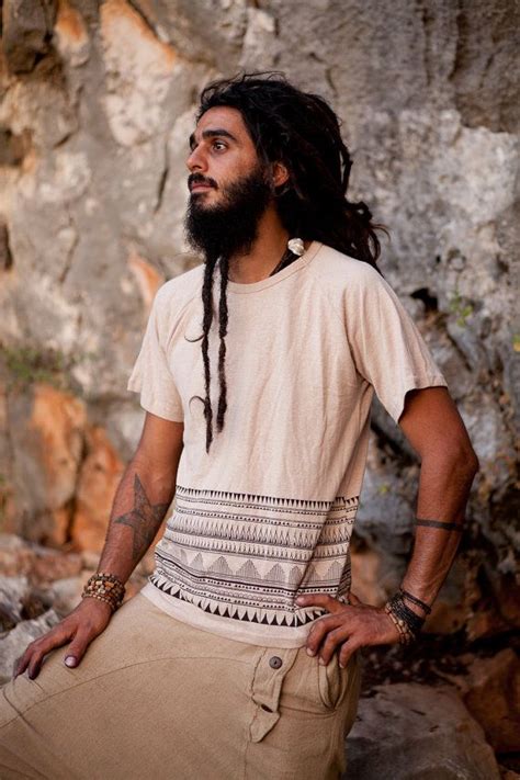 Hemp Cotton T Shirt Von Primitivetribalcraft Auf Etsy Hippie Style Bohemian Style Men Boho Men