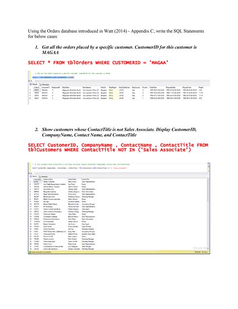 Learning Journal UNIT 8 CS 2203 Using The Orders Database Introduced