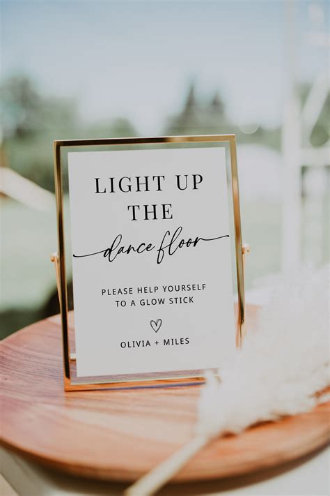 Light Up The Dance Floor Sign For Wedding Minimalist Wedding Sign