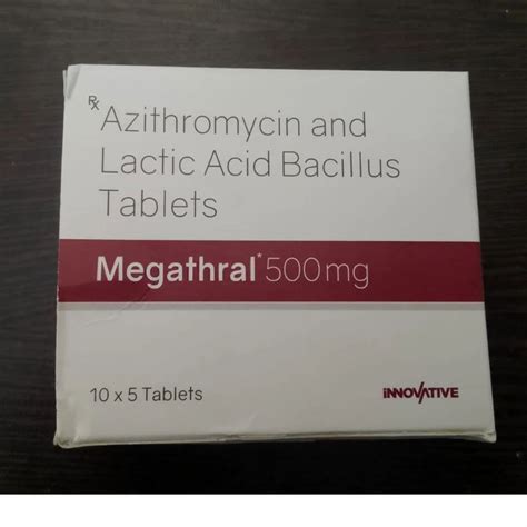 500mg Megathral Azithromycin Lactic Acid Bacillus Tablet At Rs 195 Box