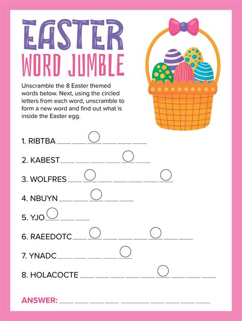 Jumble Puzzles Free Printable