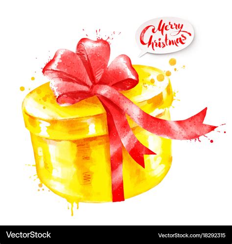 Watercolor Of Gift Box Royalty Free Vector Image