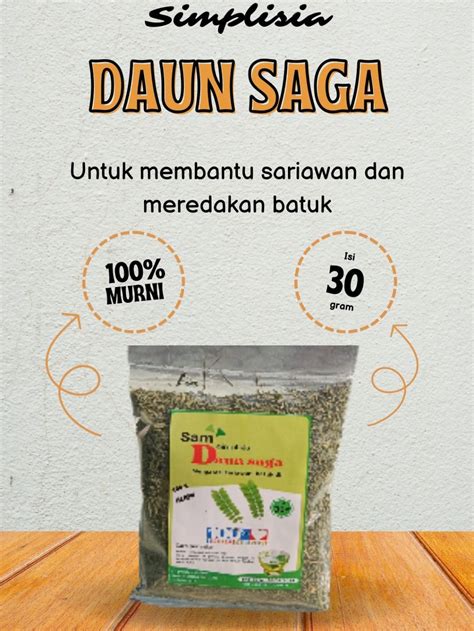 Jual Teh Daun Saga Kering 30 Gram Simplisia Daun Saga Efektif