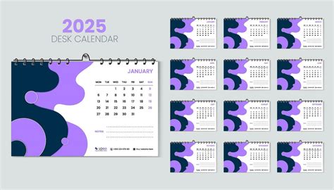 Desk Calendar Planner And Corporate Design Template Set Annual