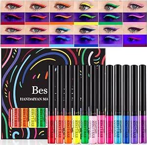 Colors Matte Liquid Eyeliner Set Glow Rainbow Colorful Neon Eyeliner