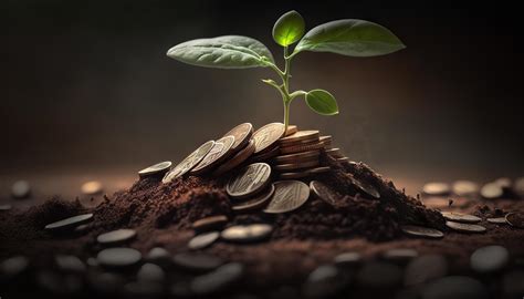 Growing Money Plant On Coins Finance And Investment Concept