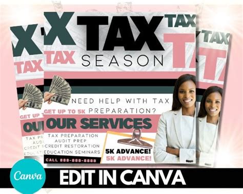 TAX FLYER Tax Flyer Template Tax Flyer 2022 Tax Prep | Etsy