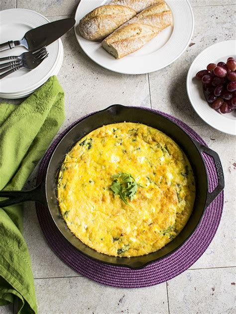 Baked Arugula Frittata With Garlic Olive Oil Parmesan Romano