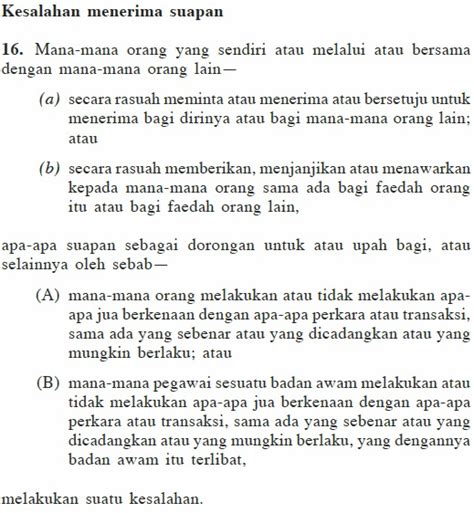 EMPAT KESALAHAN UTAMA RASUAH BERDASARKAN AKTA SPRM 2009 AKTA 694 DI