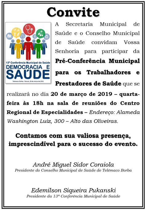 Pré Conferências Municipais De Saúde Começam Nesta Quinta Feira 14