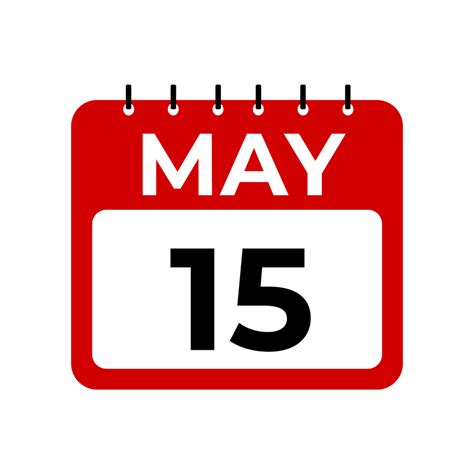 May 15 Calendar Reminder 15 May Daily Calendar Icon Template 34594623 Png