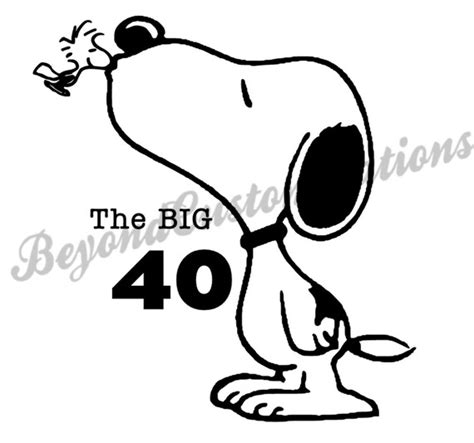 Snoopy 40th Birthday Svg Instant File Download For Cricut And Etsy