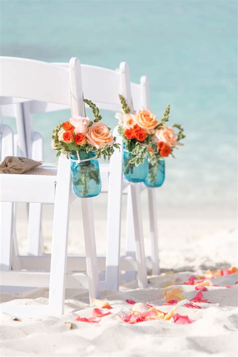 Blue and Orange Caribbean Beach Wedding