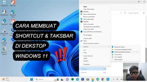 Cara Membuat Shortcut Dan Taskbar Di Desktop Windows Youtube