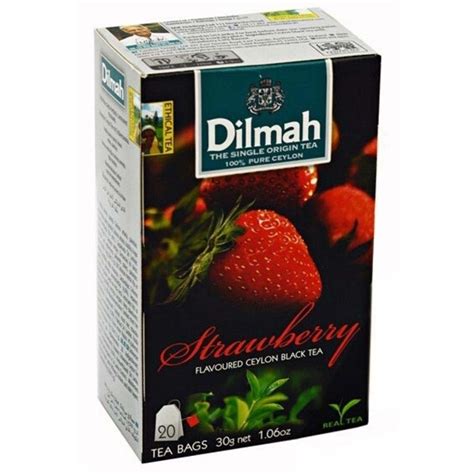 Dilmah Strawberry Flavored Black Tea 20 Tea Bags Junglelk