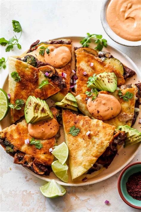 Veggie Quesadillas With Chipotle Mango Sauce Dishing Out Health