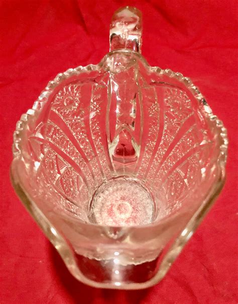 Antique Clear Cut Crystal Depression Glass Pitcher Etsy