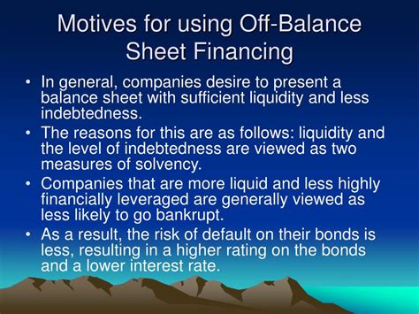 PPT - Off-Balance Sheet Financing PowerPoint Presentation, free download - ID:391455