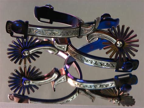 Full Silver Mounted Buckaroo Spurs Otb 70 Band With Csh Smooth Shank