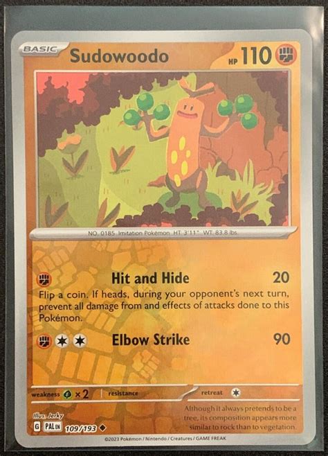 Sudowoodo Reverse Holo 109 Prices Pokemon Paldea Evolved Pokemon