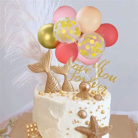 Pcs Inch Confetti Ballon Cake Topper Wedding Ba Grandado