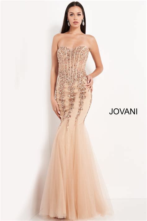 Jovani 5908 Sheer Corset Mermaid Prom Dress Pageant Sexy Embellished