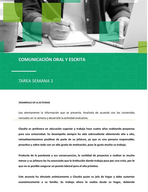 Eric Esparza Tarea Comunicaci N Oral Y Escrita Tarea Semana