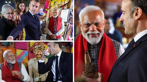 Watch Indian Pm Modi Ts Replica Of Ram Temple To French President