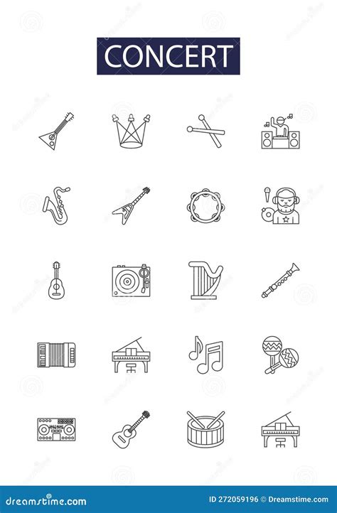 Concert Line Vector Icons And Signs Gig Show Event Performance