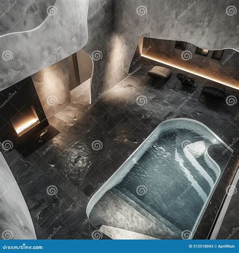 A Luxurious Swimming Pool in a Luxury Mansion. Granite, Finishing ...