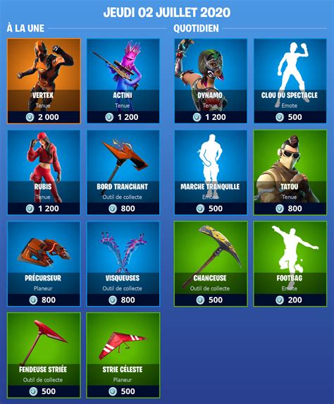 Boutique Fortnite 2 Juillet 2020 Breakflip