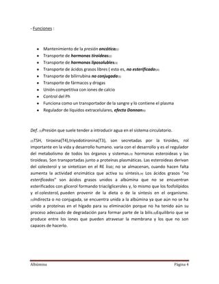 Albumina informe albúmina PDF