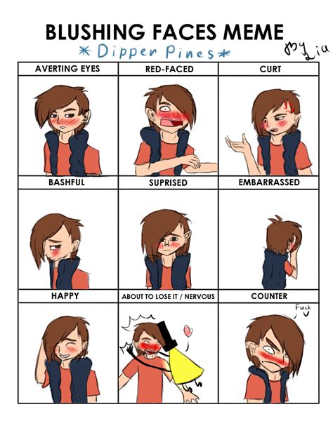 Blushing Faces Meme Dipper Pines By Liathecatfox On Deviantart