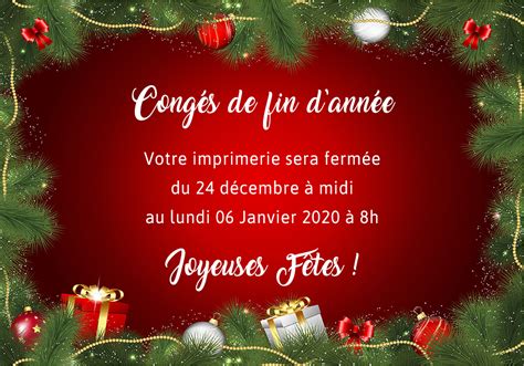 FERMETURE DE NOËL IGE EDIGRAPHIC Imprimerie Confolens Nontron