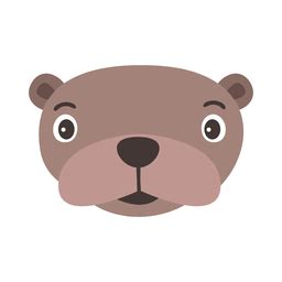 Diseño PNG Y SVG De Pegatina Plana De Nutria Con Cabeza De Hocico Para