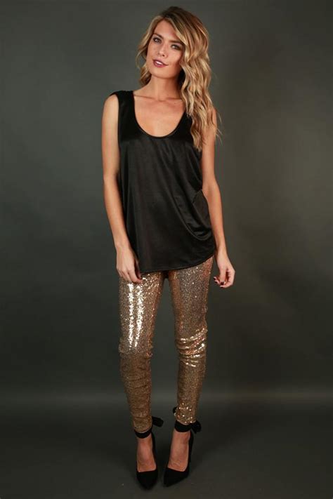 Gold Sequin Leggings