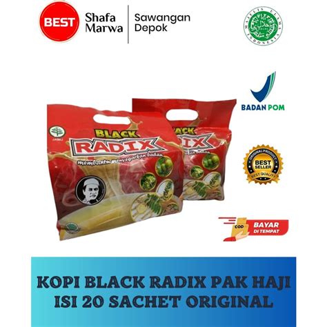 Jual Kopi Pak Haji Black Radix Kemasan Isi 20 Sachet Kopi Black Radix