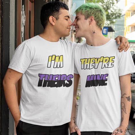 Same Sex T Shirts With Prints Im Theirs 2 Pack Matching Lgbt Shirts