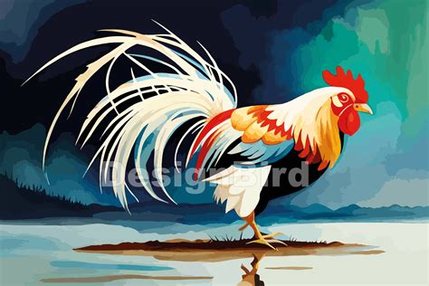 Rooster Watercolor Art Graphic by Designbird · Creative Fabrica