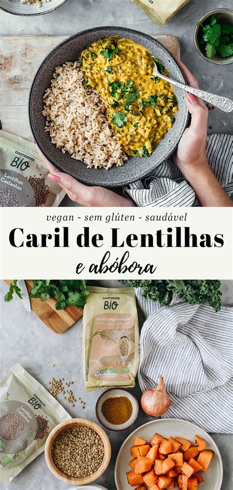 Caril de Lentilhas e Abóbora Saudável Receitas vegetarianas