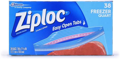 Ziploc Quart Food Storage Freezer Bags Grip N Seal Technology For Easier Grip Open And Close