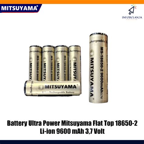 Jual Mitsuyama Baterai Cas Ultra Power 18650 2 Kepala Rata 9600 MAh 3