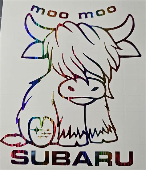 Moo Moo Subaru Highland Car Decal Subie Moo Etsy