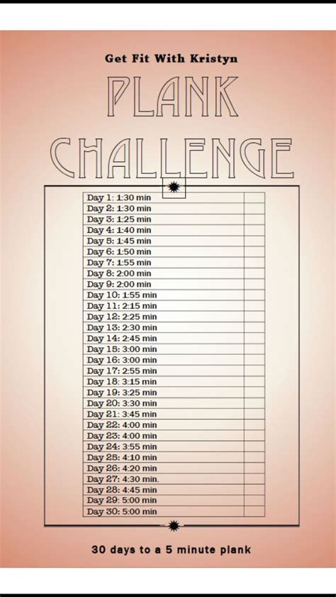 Get Fit With Kristyn 30 Day 5 Minute Plank Challenge Plank