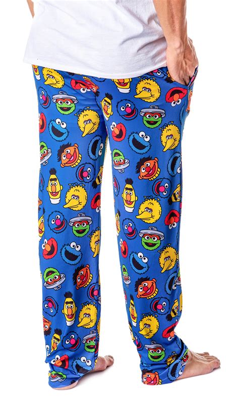 Sesame Street Mens Allover Character Head Adult Lounge Pajama Pants