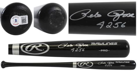 Reds Pete Rose Authentic Signed Black Rawlings Big Stick Bat Bas