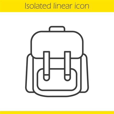 School Backpack Linear Icon Thin Line Illustration Student Rucksack